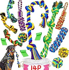 SHARLOVY XL Dog Chew Toys for Aggressive Chewers – 3-Pack Cotton Rope Set